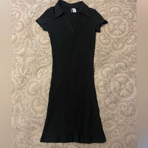 H&M collared black mini dress